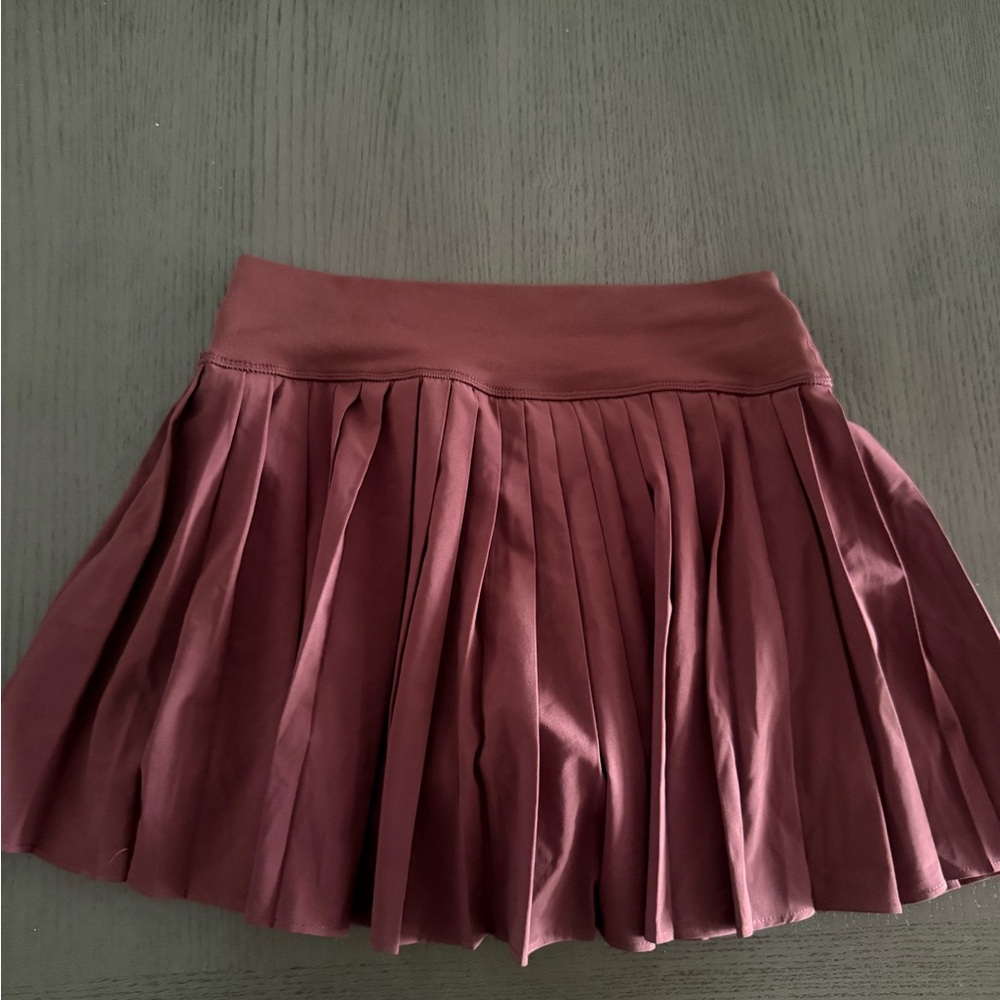 Aerie Burgundy Pleated Skater Tennis Pleated Skort